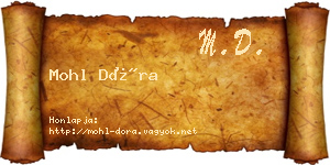 Mohl Dóra névjegykártya